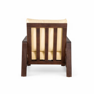 English Elm 2 Piece Acacia Wood Outdoor Sofa Set with Coffee Table and Weather Resistant Cushions N719P246161D