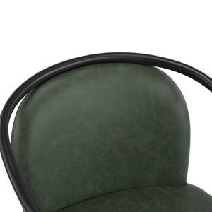 English Elm Christopher Knight Home® - Modern Upholstered Dining Chair with Gold-Tip Accents, Metal Armrests, Heathered Fabric, Set of Two Black+Green 35.75 L x 22.75 W x 22.5 H N776P195378G