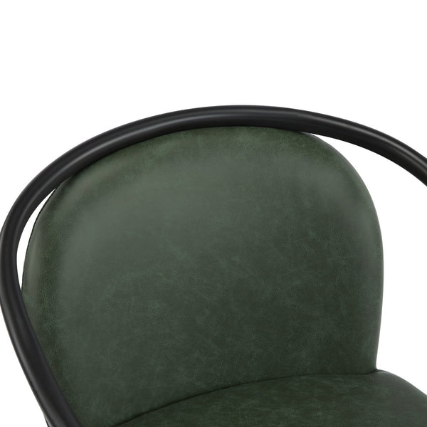 English Elm Christopher Knight Home® - Modern Upholstered Dining Chair with Gold-Tip Accents, Metal Armrests, Heathered Fabric, Set of Two Black+Green 35.75 L x 22.75 W x 22.5 H N776P195378G