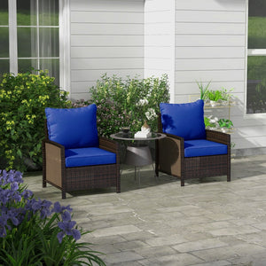 English Elm Outsunny 4-Piece Navy Blue Patio Cushions Set - Stylish, Durable Seat & Back Pillows For Outdoor Comfort W2225P200708-GIGA