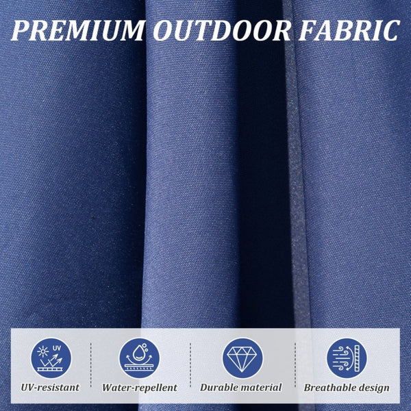 English Elm Rectangle Patio Umbrella With Crank Lift & Adjustable Tilt - Navy Blue Shade For Outdoor Spaces W1859P320955-GIGA