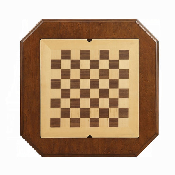 English Elm Square Cherry Finished Game Table with Turned Pedestal Base for Study or Library B016P314075