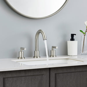 English Elm Bathroom Faucet Brushed Nickel 2 Handle Widespread Sink Faucet With 360° Swivel Spout & Drain T3177P277502