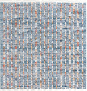 Unique Loom Aramis Aras Machine Made Tribal Rug Blue, Ivory/Navy Blue/Rust Red/Terracotta/Light Brown 12' 0" x 12' 2"