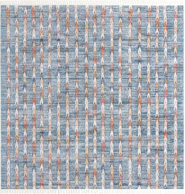 Unique Loom Aramis Aras Machine Made Tribal Rug Blue, Ivory/Navy Blue/Rust Red/Terracotta/Light Brown 12' 0" x 12' 2"