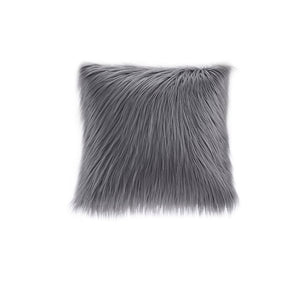 JLA Home Madison Park - Faux Plush Fur Square Pillow with Feather-Down Insert, Luxe High-Pile Face & Solid Mink Reverse for Décor MP30-4831