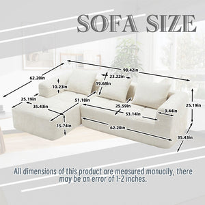 English Elm United We Win Modular L-Shaped Sectional Sofa - Soft Chenille, Tool-Free Setup, Modern Design & Storage W1568S00150-GIGA