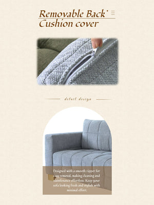 English Elm FX-P54-LG Chenille Sofa with Plush Velvet Feel, Metallic Accents & Durable Polyester Upholstery for Stylish Comfort and Versatile Modern Decor W576S00167