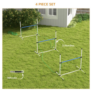 English Elm Pawhut 3-Piece Dog Agility Training Set - Adjustable Hurdles, Water Spray, Carry Bag For Fun Outdoors! W2225P217628-GIGA