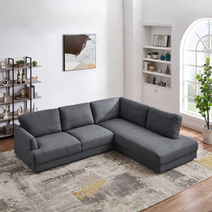 English Elm Ashcroft Furniture - Glander Cozy Right-Facing Sectional Sofa In Grey - Modern Comfort, Durable Design For Any Space B183S00038