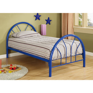 English Elm Kingston Twin Over Full Metal Bunk Bed with Sleek Tubular Frame, Dorm-Chic Design and Space-Saving Style Blue B062P340735