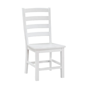 English Elm Modern Farmhouse Five Piece Dining Set Oak Veneer Table Four Wood Side Chairs White B011S00928