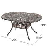 Christopher Knight Home® - Noble House - Tucson Shiny Copper Cast Aluminum Dining Table