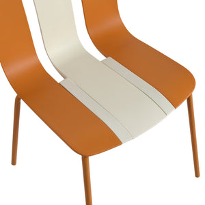 English Elm Holiday Stackable Polypropylene Side Chair Set of Four for Indoor Outdoor Dining Beige,Tropical Orange,White W3450P447383