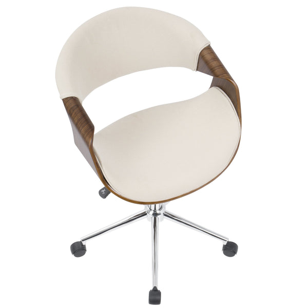 English Elm Office Chair Mid-century Modern Bentwood Walnut Frame Swivel Seat for Home Studio B202P474199