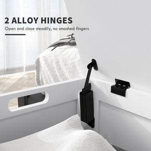 English Elm HOMCOM Spacious 39.4" Wooden Storage Chest with Safety Hinges, Sturdy Seat, Handles, 352 lb Cap. White W2225P173961