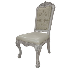 English Elm Ivory Tufted Side Chairs Set Of 2 - Elegant Bone-White Finish, Comfortable Upholstery & Classic Design B062P209249