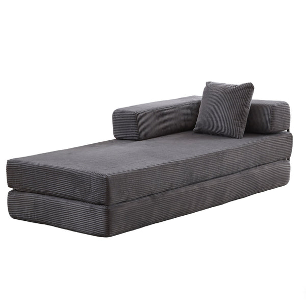 English Elm Floor Couch - Convertible Corduroy Sofa Bed With Back Support, Ideal For Small Spaces & Guests W3723P345017