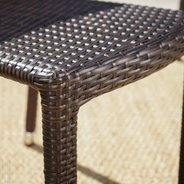 English Elm Christopher Knight Home® - LARACHE Aluminum Framed Armless Rattan Dining Chair – Stackable, Weather-Resistant, Lightweight Design Brown Multi 37.01 L x 29.13 W x 18.5 H N776P261516D