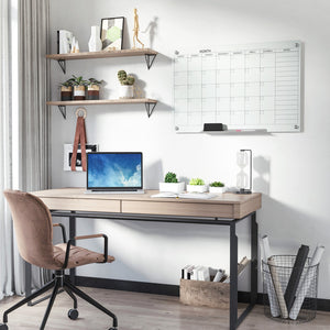 English Elm Vinsetto Frameless Tempered Glass Monthly Whiteboard Planner for Home Office Walls W2225P173871