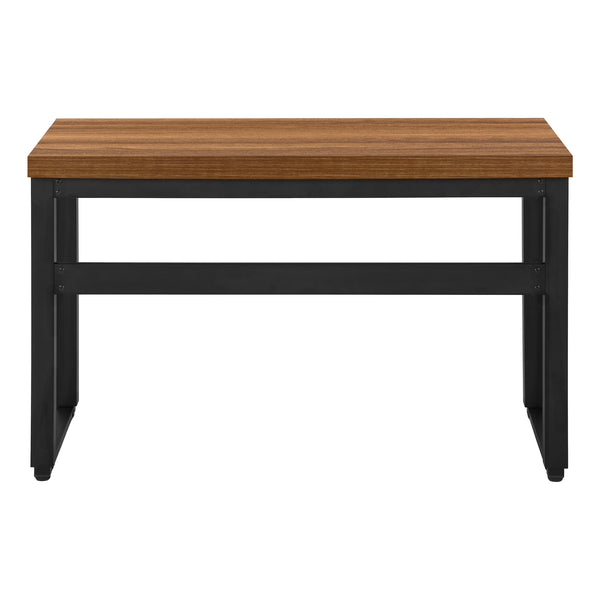 English Elm Computer Desk - Adjustable Height, Contemporary Walnut Laminate & Black Metal, Perfect For Small Spaces B2710P219890