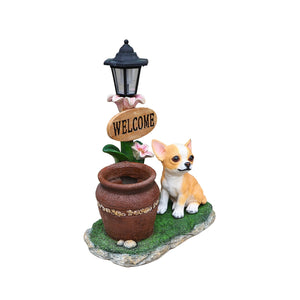 English Elm Sitting Corgi Resin Planter Sculpture Whimsical Porch Garden Decor with Succulent Cavity W5398P464253