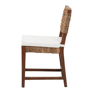 English Elm Modern Handcrafted Seagrass Woven Mahogany Counter Stool for Kitchen Island B2750P467868