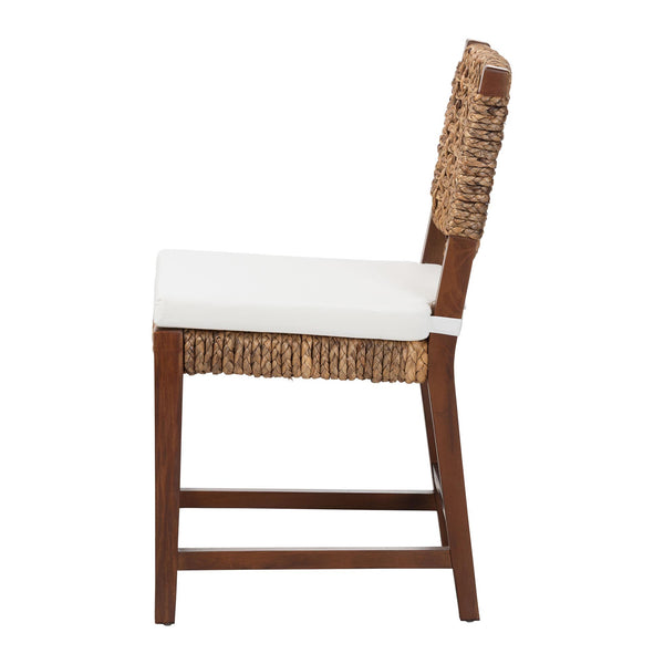 English Elm Modern Handcrafted Seagrass Woven Mahogany Counter Stool for Kitchen Island B2750P467868