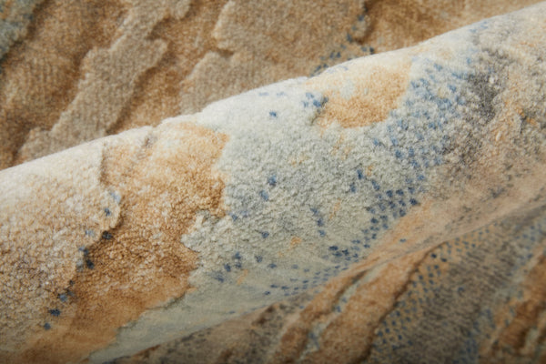 Feizy Rugs Jaxson Abstract High-low Pile Wool/Nylon Rug - Contemporary Hand-carved Design For Elegant Spaces Tan,Brown,Gray Wool,Nylon Jxn39q0fblumlte70