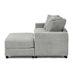 English Elm Corduroy Tufted Sleeper Sectional with Reversible Chaise for Modern Living Rooms W487S00367