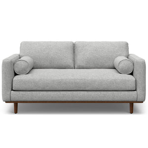 English Elm Morrison Mid-Century 72" Sofa with Ottoman Set — Eco-Friendly Recycled Fabric, Plush Feather Fill, Sturdy Craftsmanship Gray B136P199239