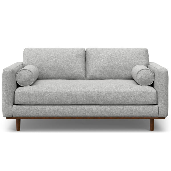 English Elm Morrison Mid-Century 72" Sofa with Ottoman Set — Eco-Friendly Recycled Fabric, Plush Feather Fill, Sturdy Craftsmanship Gray B136P199239