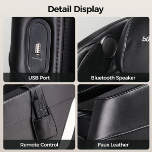 English Elm Massage Recliner Sl Track Full Body Airbag Zero Gravity Chair with Bluetooth Speaker W73063480