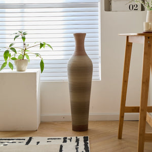English Elm 39-Inch-Tall PVC Floor Vase Grey – 41" Elegant Modern Decorative Tall Freestanding Accent for Home W2796P193945