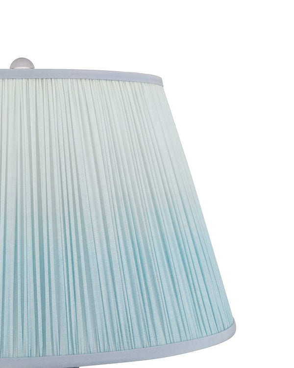 Currey & Company Lapis Blue Table Lamp - Mesmerizing Glass Body With Iridescent Copper & Pleated Ombre Shade Design Blue Glass 6000-1012-currey-company