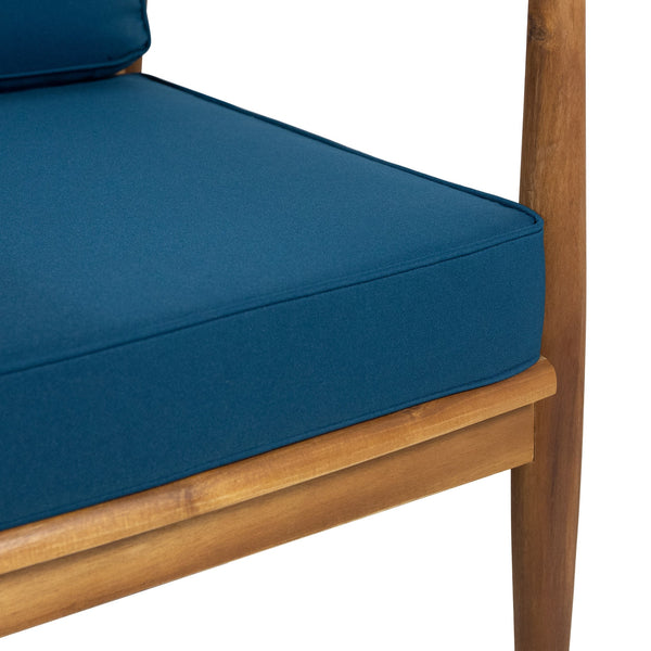 English Elm Christopher Knight Home® - Outdoor Acacia Wood Club Chair Teak with Dark Teal Cushion — Weather-Resistant, 400lb Capacity, Classic Slat Design 68624.00DT