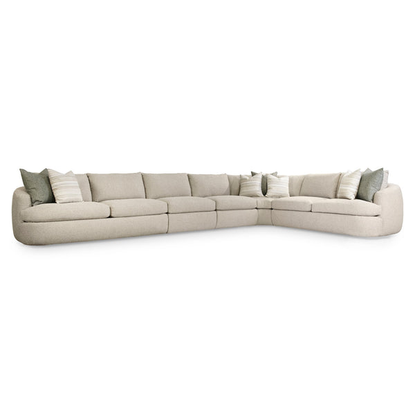 Bernhardt Bernhardt Jules Sectional With Sculpted Curved Silhouette, Plush Seating And Tailored Pillows For Luxe Comfort - Made to Order Beige 175.5" W x 112.5" D x 31.25" H K2084
