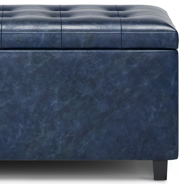 English Elm Cosmopolitan Storage Ottoman In Denim Blue - Stylish, Functional & Versatile For Any Room Décor B136P159769