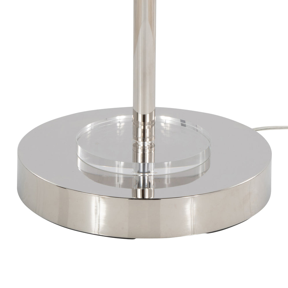 English Elm Metal Arc Floor Lamp with Polished Nickel Finish and K9 Crystal Accents for Living Rooms B202P471644