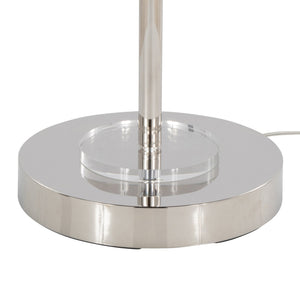 English Elm Metal Arc Floor Lamp with Polished Nickel Finish and K9 Crystal Accents for Living Rooms B202P471644