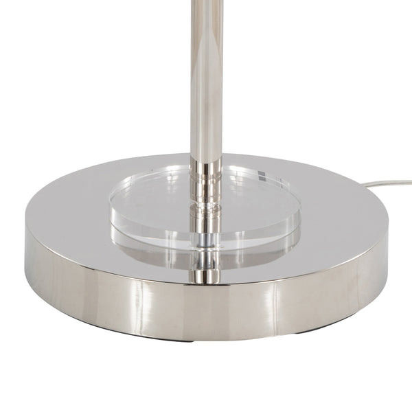 English Elm Metal Arc Floor Lamp with Polished Nickel Finish and K9 Crystal Accents for Living Rooms B202P471644
