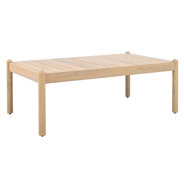 English Elm Outdoor Solid Acacia Slatted Coffee Table Patio Deck Low Profile Teak Finish N768P361446L