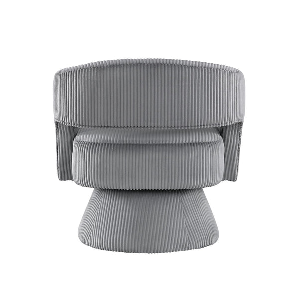 English Elm Modern Corduroy Swivel Accent Chair with Plush Textured Upholstery, 360° Rotation, Minimalist Elegance Dark Gray 27.75 L x 26.5 W x 19.75 H B011P256231