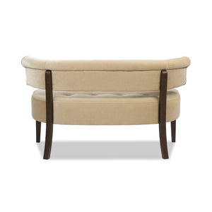 English Elm Jennifer Taylor Home - Jared Mid-Century Tufted Bench Settee in Performance Velvet — Kiln-Dried Frame, Plush Supportive Seating Brown B2719P355287