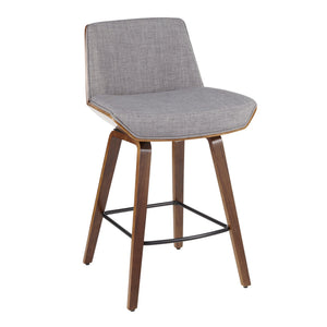 English Elm Contemporary High Back Upholstered Barstool Set with Black Steel Frame for Kitchen B202P222364