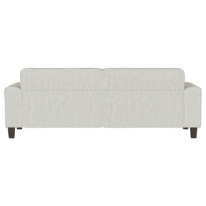 English Elm Evoke Greige Upholstered Tufted Sofa with Corduroy-Inspired Fabric, Track Arms, Tapered Legs — Luxe Seating for Living Rooms, Entertaining and Game Days B062S00854