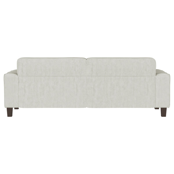 English Elm Evoke Greige Upholstered Tufted Sofa with Corduroy-Inspired Fabric, Track Arms, Tapered Legs — Luxe Seating for Living Rooms, Entertaining and Game Days B062S00854