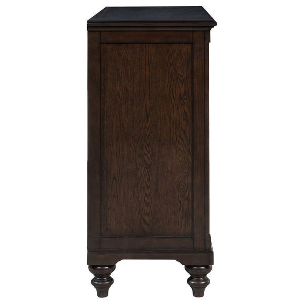 English Elm Berwick Eight Drawer Oak Veneer Dresser with Gunmetal Hardware for Classic Bedrooms B062P440098