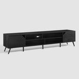 Noah Mid-Century Modern 80" Wood TV Stand - Sleek Storage, Adjustable Shelves & Cord Management