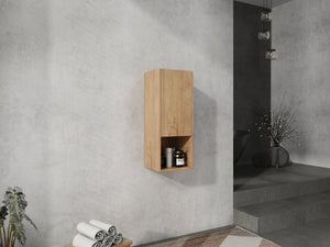 English Elm 12" Bathroom Side Cabinet with Soft-Close Hinges, Wall-Mounted Floating Oak Finish, Space-Saving Storage W999P283315